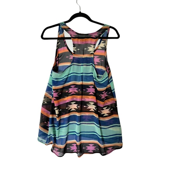 SHOW ME YOUR MUMU Womens Tank Top Aztec Sleeveless Scoop Neck Multicolor Size S - Picture 2 of 4